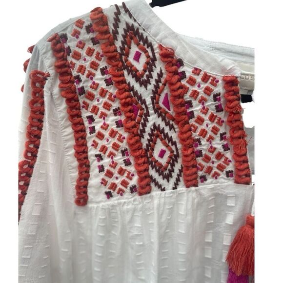 Chico’s Boho Aztec Embroidered Blouse Size 2/Medium - Picture 5 of 10